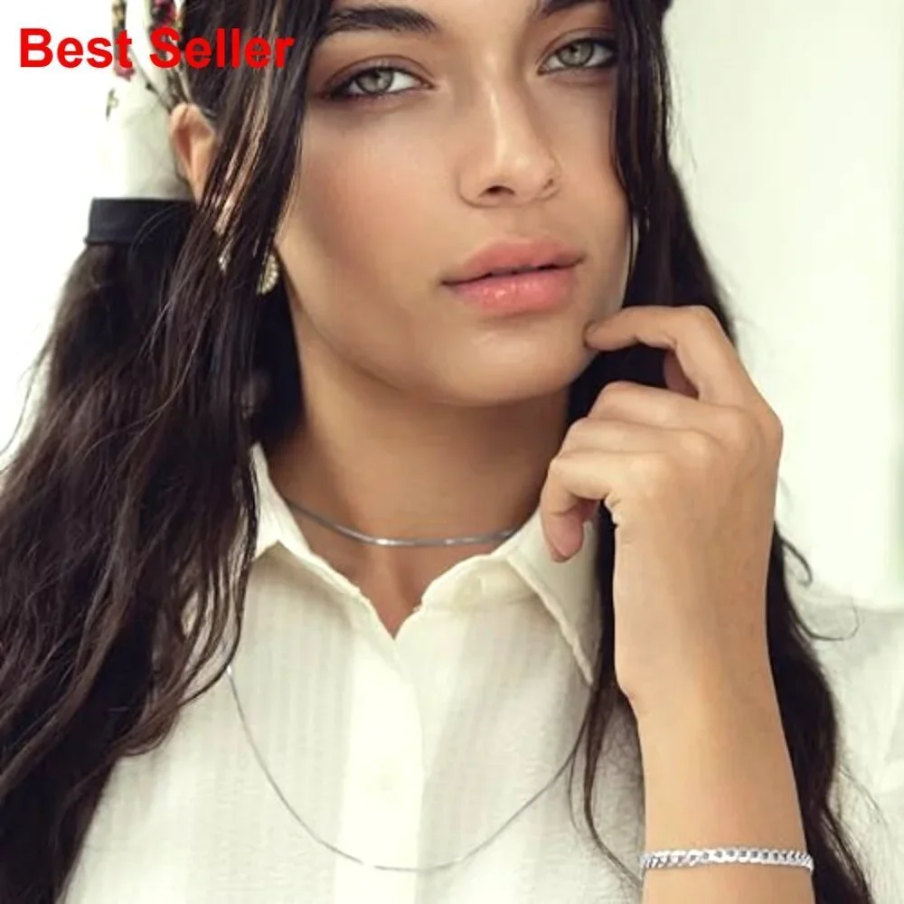 925 Sterling Silver 1mm Dainty Thin Box Chain Necklace